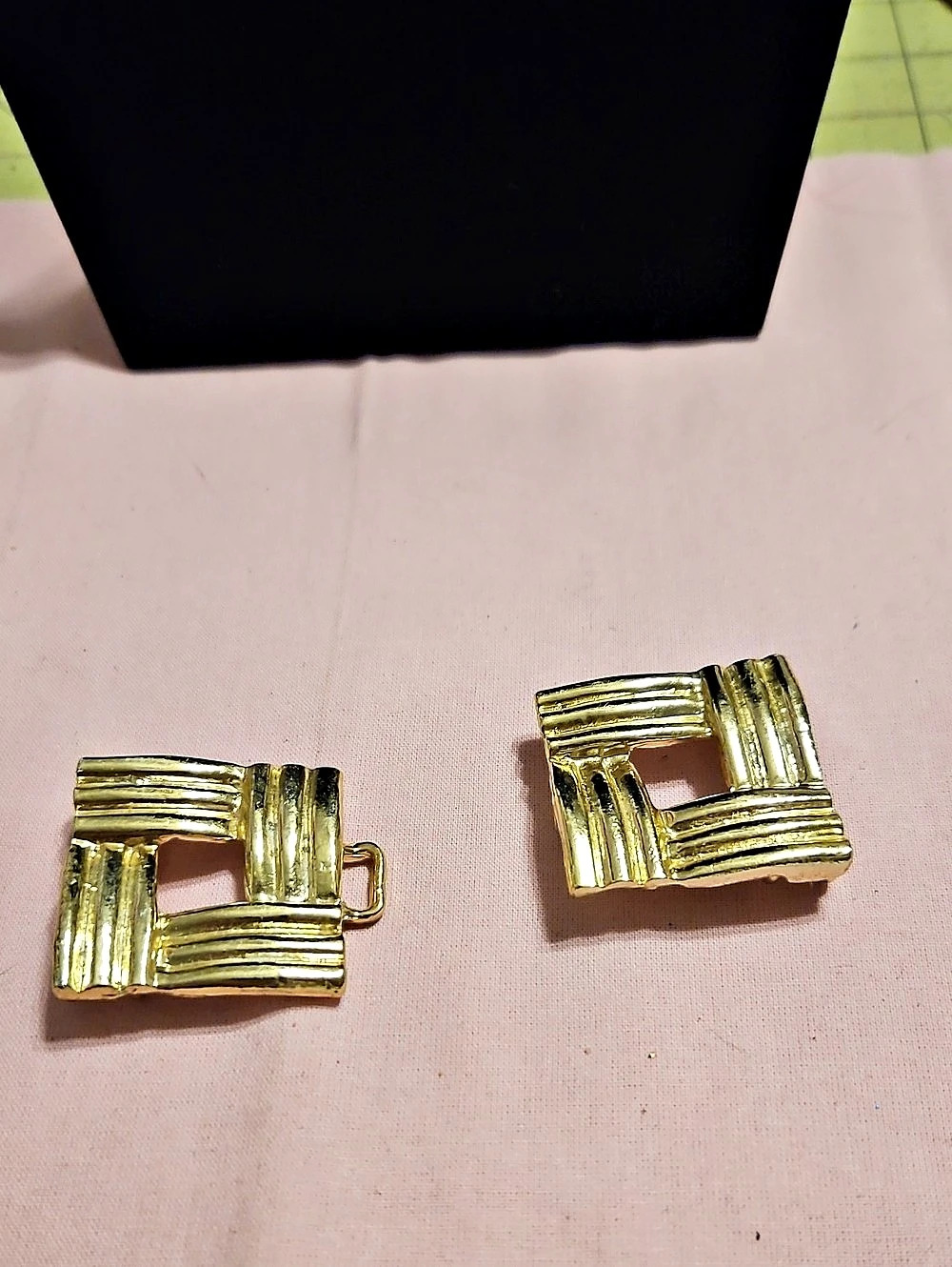 Vintage Gold-Tone Rectangular Belt Buckle
